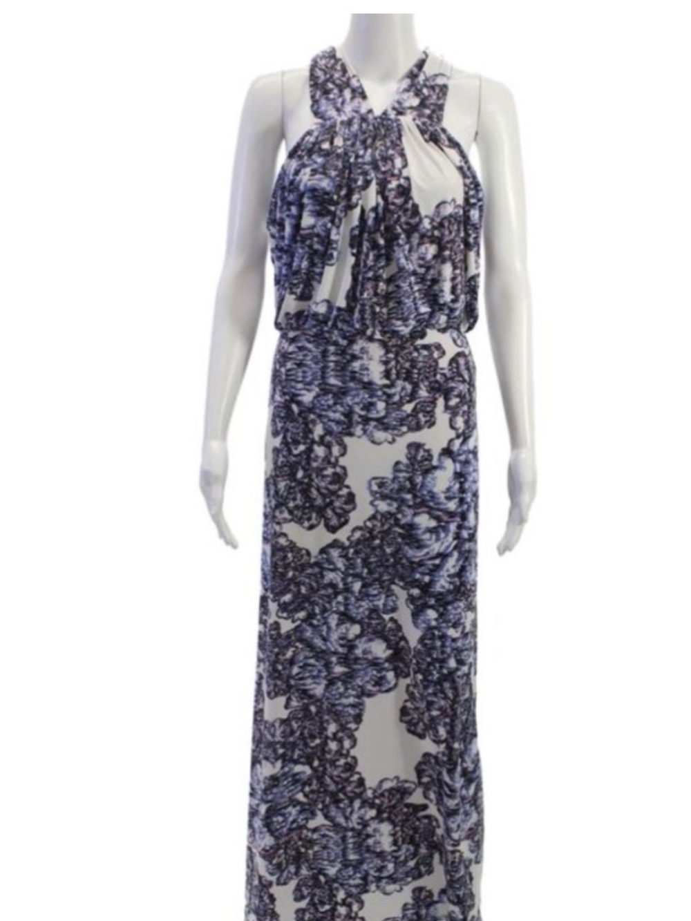 T-Bags Los Angeles Blue Floral Halter Maxi Dress